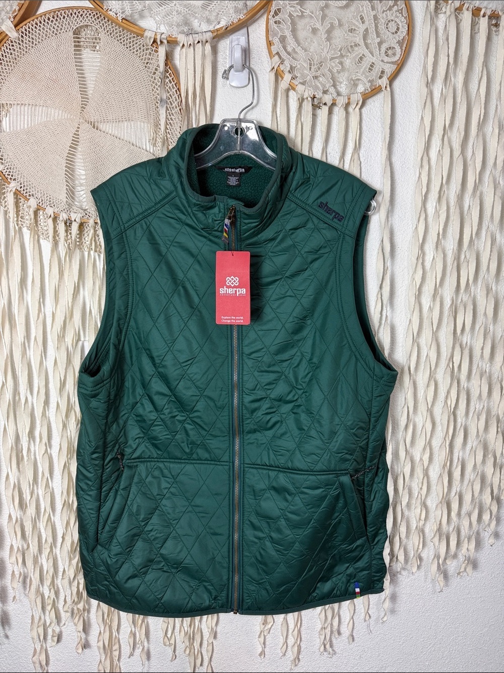 Sherpa Adventure Gear NWT Tinley Quilted Fleece Vest in Emerald Size Large
